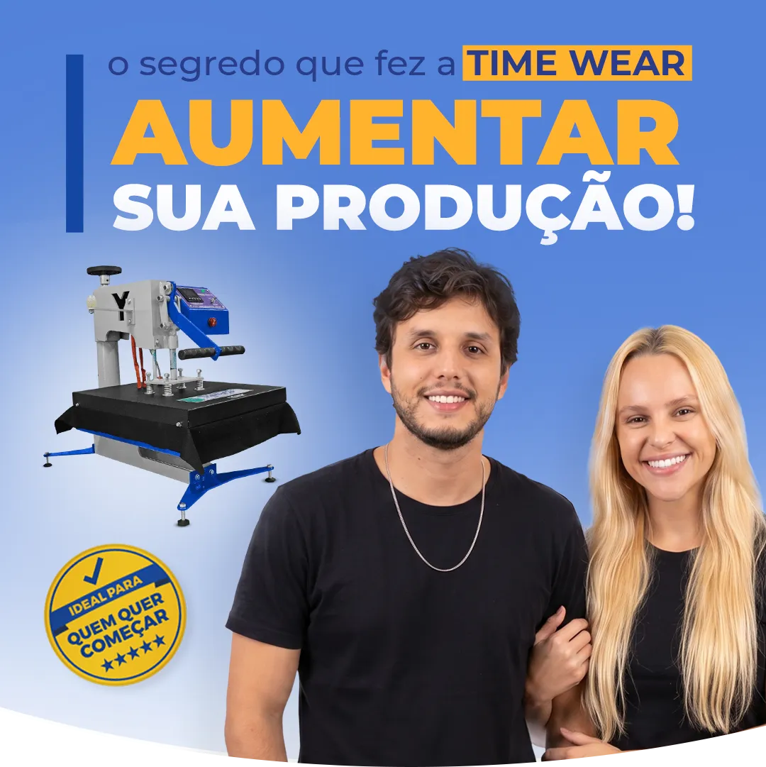 Time Ware com a Prensa Manual 40x50 da Yguaçú Máquinas